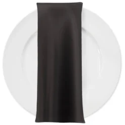 Lamour (Dull) Satin Table Napkin in Gray 1665