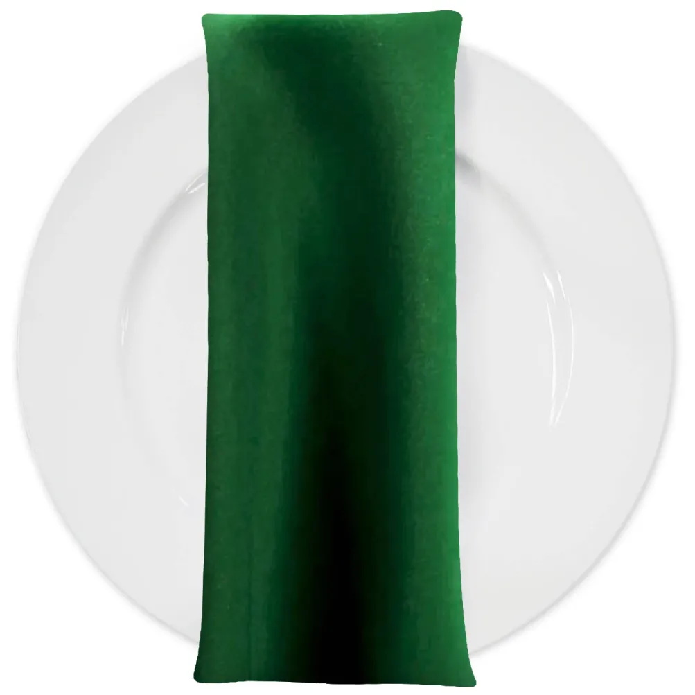 Lamour (Dull) Satin Table Napkin in Hunter Green 7385