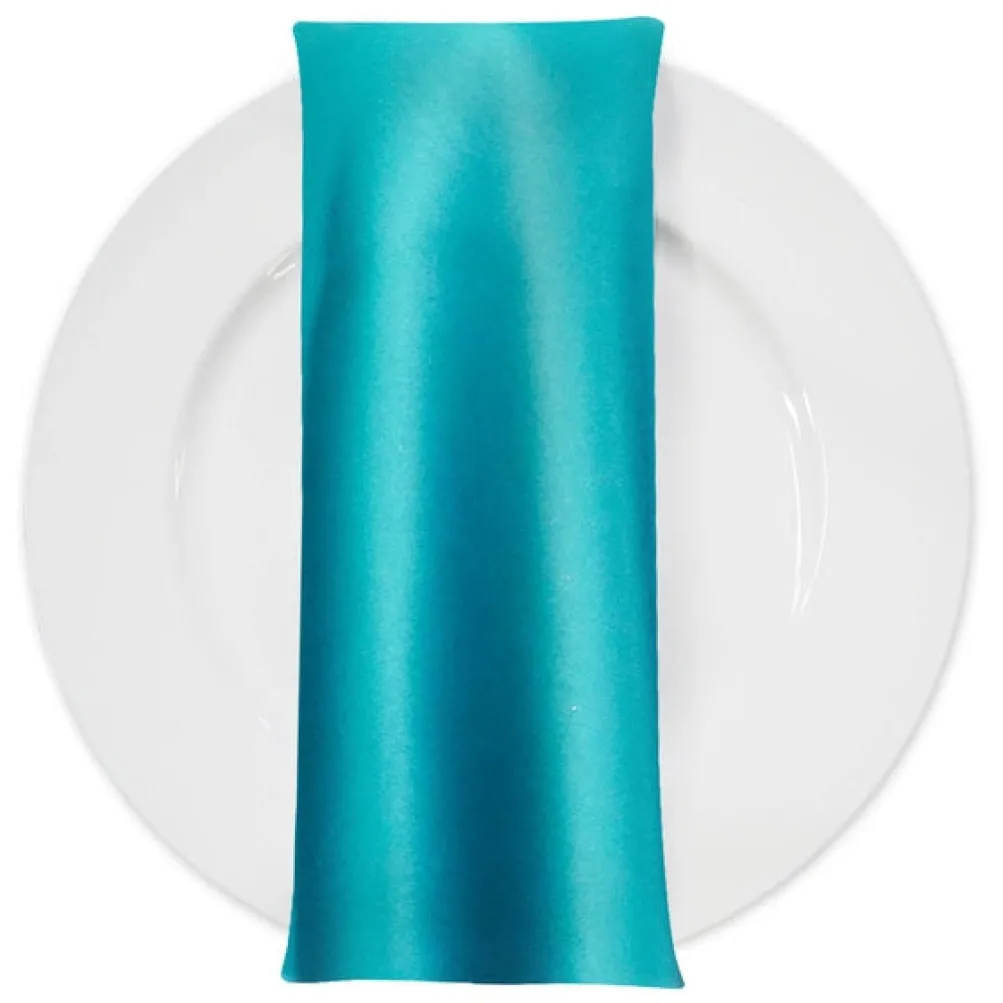 Lamour (Dull) Satin Table Napkin in Aqua 1698