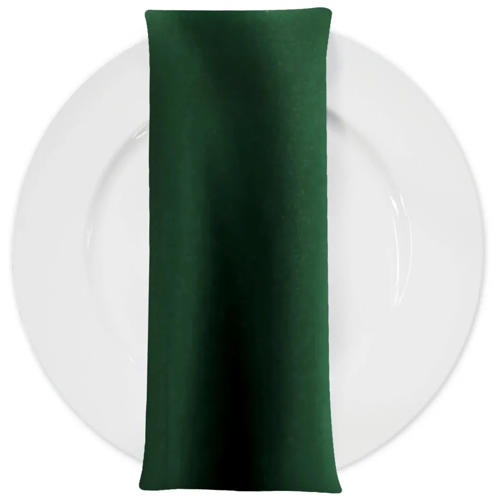 Lamour (Dull) Satin Table Napkin in Hunter Green 1237