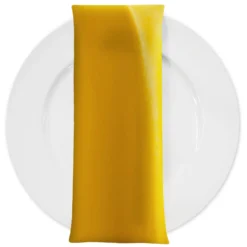 Lamour (Dull) Satin Table Napkin in Yellow/D 1337