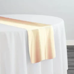 Lamour (Dull) Satin Table Runner in Champagne 1340
