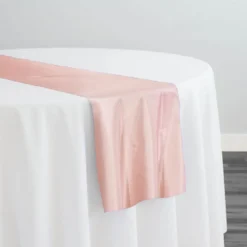 Lamour (Dull) Satin Table Runner in Rose Petal 1900