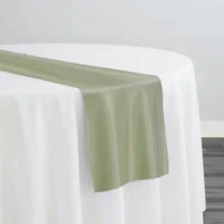 Lamour (Dull) Satin Table Runner in Sage 1154