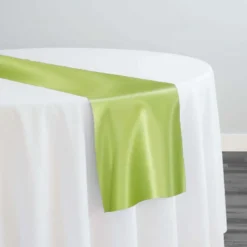 Lamour (Dull) Satin Table Runner in Lime 1296
