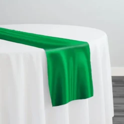Lamour (Dull) Satin Table Runner in Kelly Green 1260