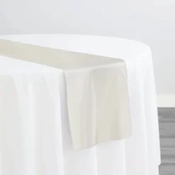 Lamour (Dull) Satin Table Runner in Ivory 1111