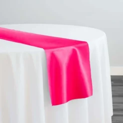 Lamour (Dull) Satin Table Runner in Fuchsia 1195