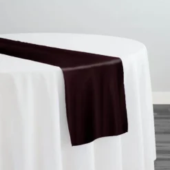 Lamour (Dull) Satin Table Runner in Eggplant 1289
