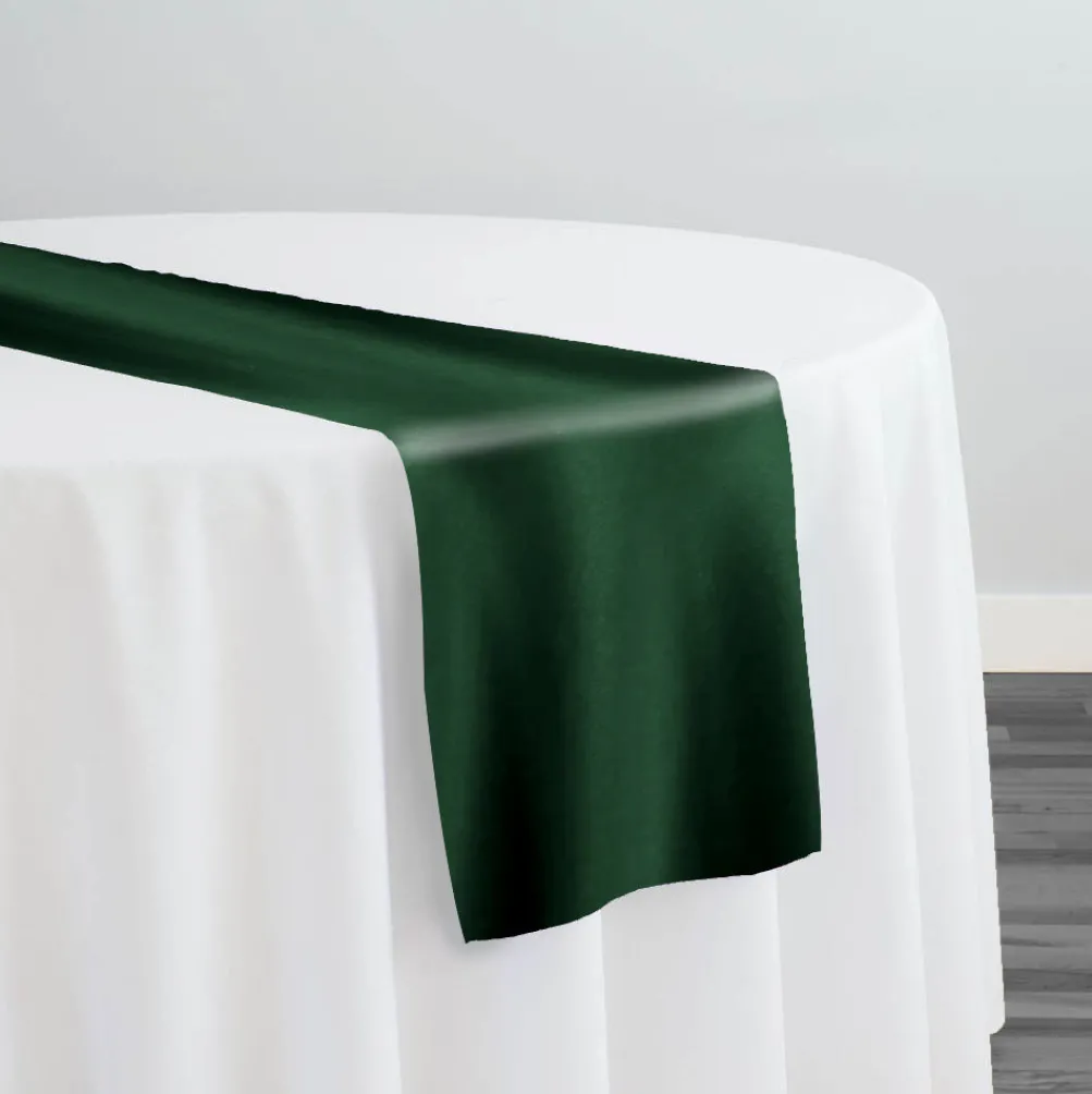 Lamour (Dull) Satin Table Runner in Hunter Green 1237