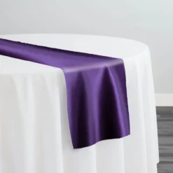 Lamour (Dull) Satin Table Runner in Purple 9687