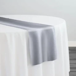 Lamour (Dull) Satin Table Runner in Silver 1302