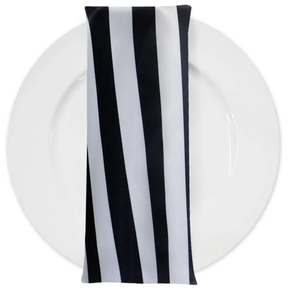 Lamour Print Table Napkin in 1" Stripe