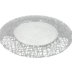 Lattice - Glass Charger Plate in Silver (Item # 0386)