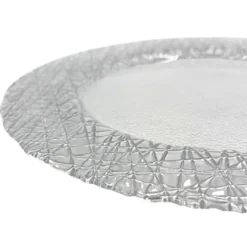 Lattice - Glass Charger Plate in Silver (Item # 0386)