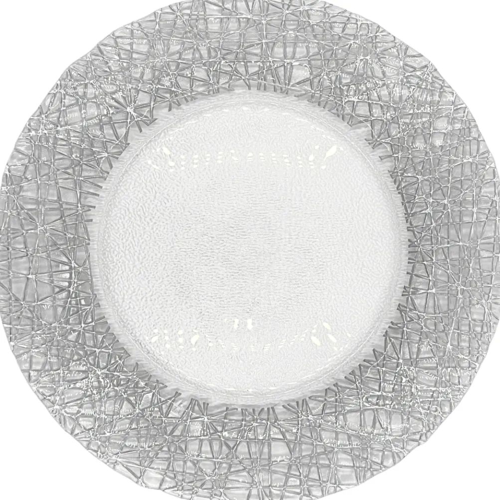 Lattice - Glass Charger Plate in Silver (Item # 0386)