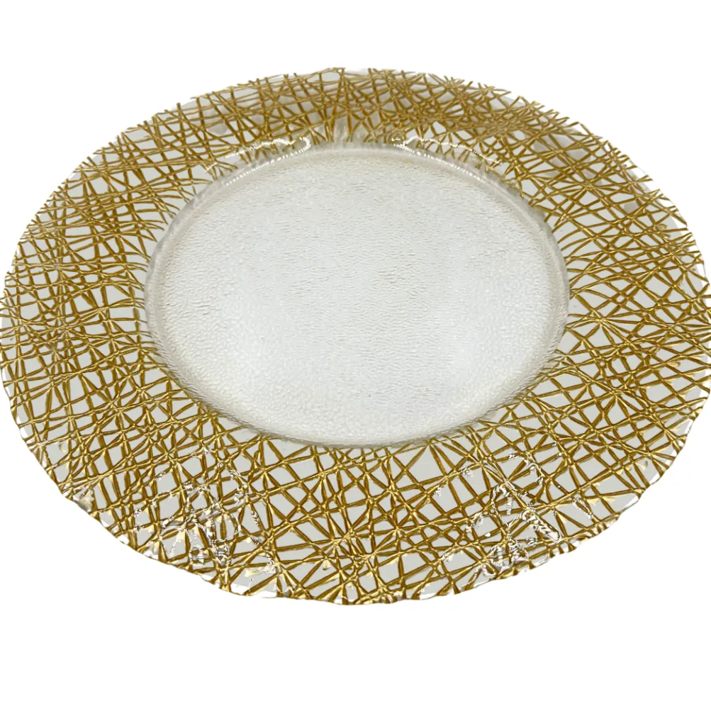 Lattice - Glass Charger Plate in Gold (Item # 0386)