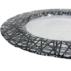 Lattice - Glass Charger Plate in Black (Item # 0386)