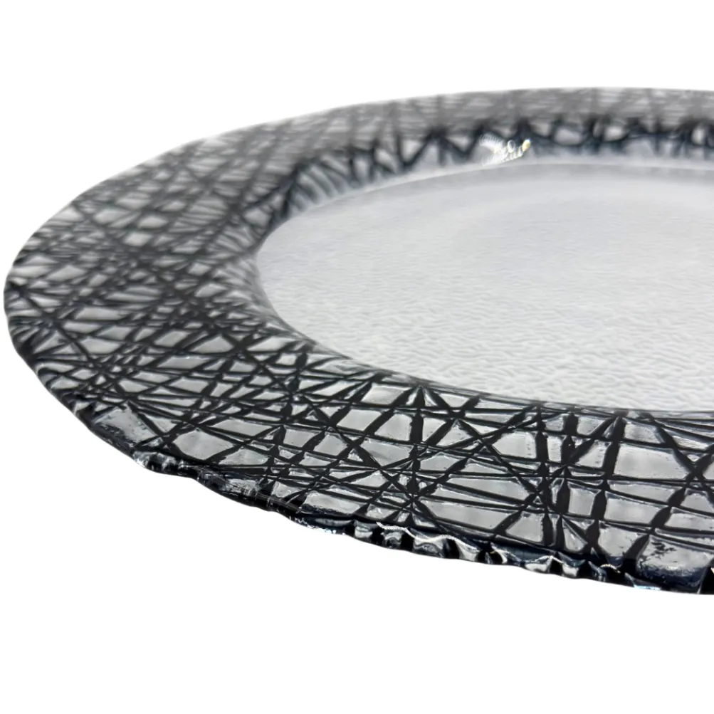 Lattice - Glass Charger Plate in Black (Item # 0386)
