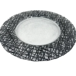 Lattice - Glass Charger Plate in Black (Item # 0386)