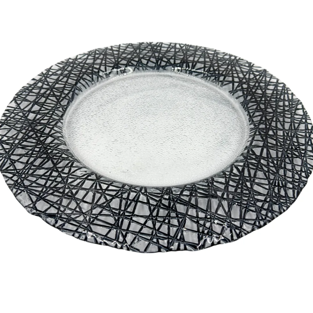 Lattice - Glass Charger Plate in Black (Item # 0386)