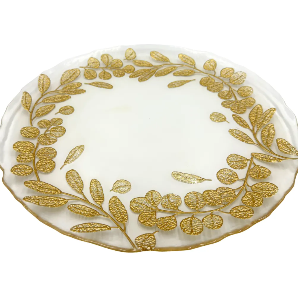 Laurel - Glass Charger Plate in Gold (Item # 0424)