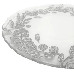 Laurel - Glass Charger Plate in Silver (Item # 0424)