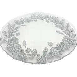 Laurel - Glass Charger Plate in Silver (Item # 0424)