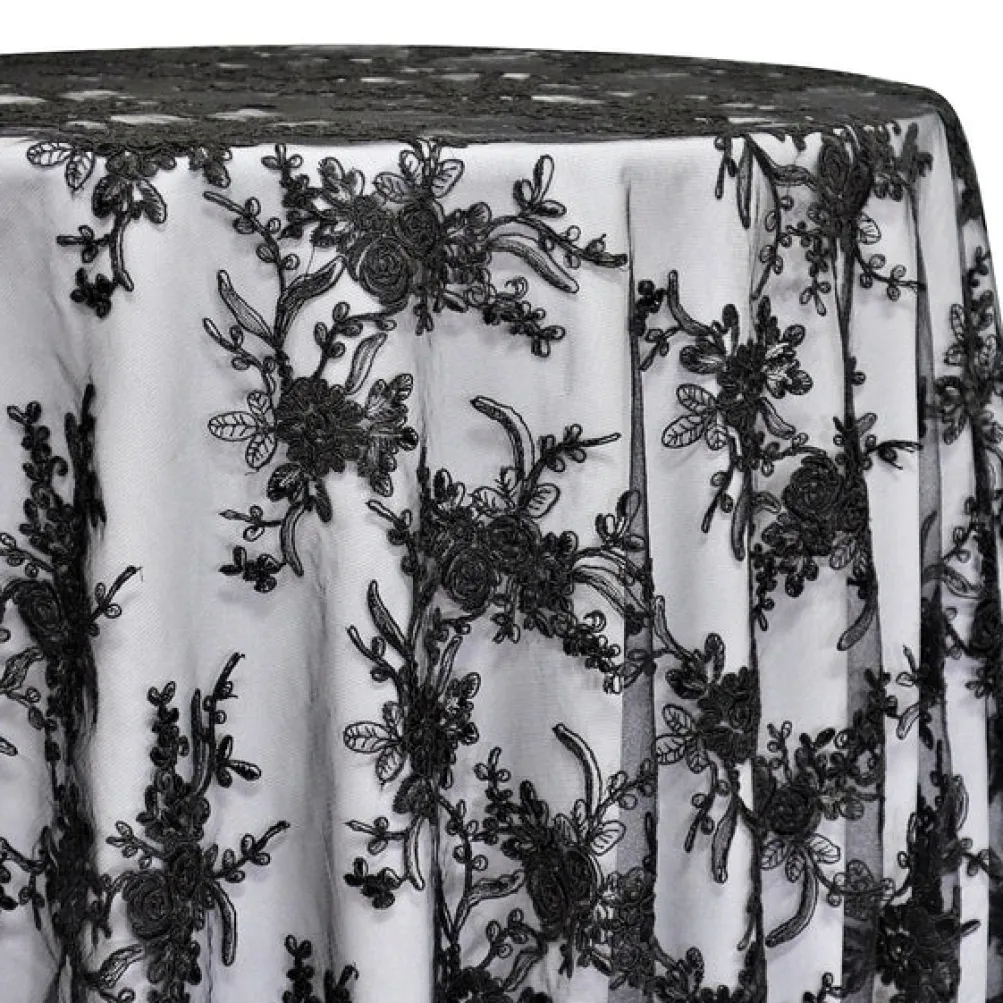 Laylani Lace Table Linen in Black