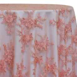 Laylani Lace Table Linen in Coral