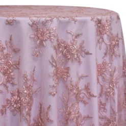 Laylani Lace Table Linen in Dusty Rose