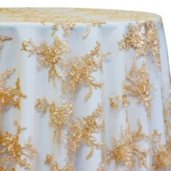 Laylani Lace Table Linen in Gold