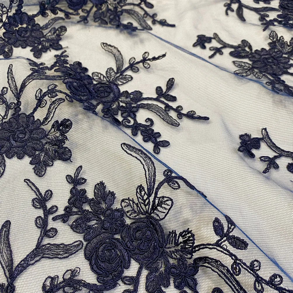 Laylani Lace Table Linen in Navy