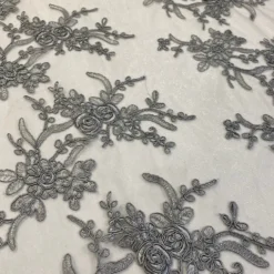 Laylani Lace Table Linen in Silver