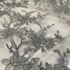 Laylani Lace Table Linen in Silver