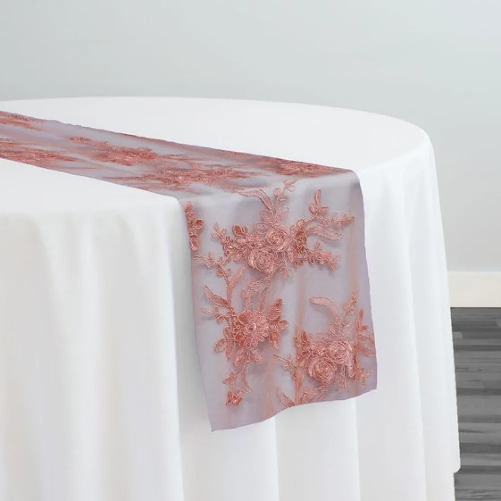 Laylani Lace Table Runner in Coral