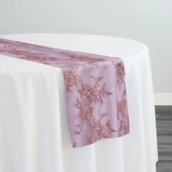 Laylani Lace Table Runner in Dusty Rose