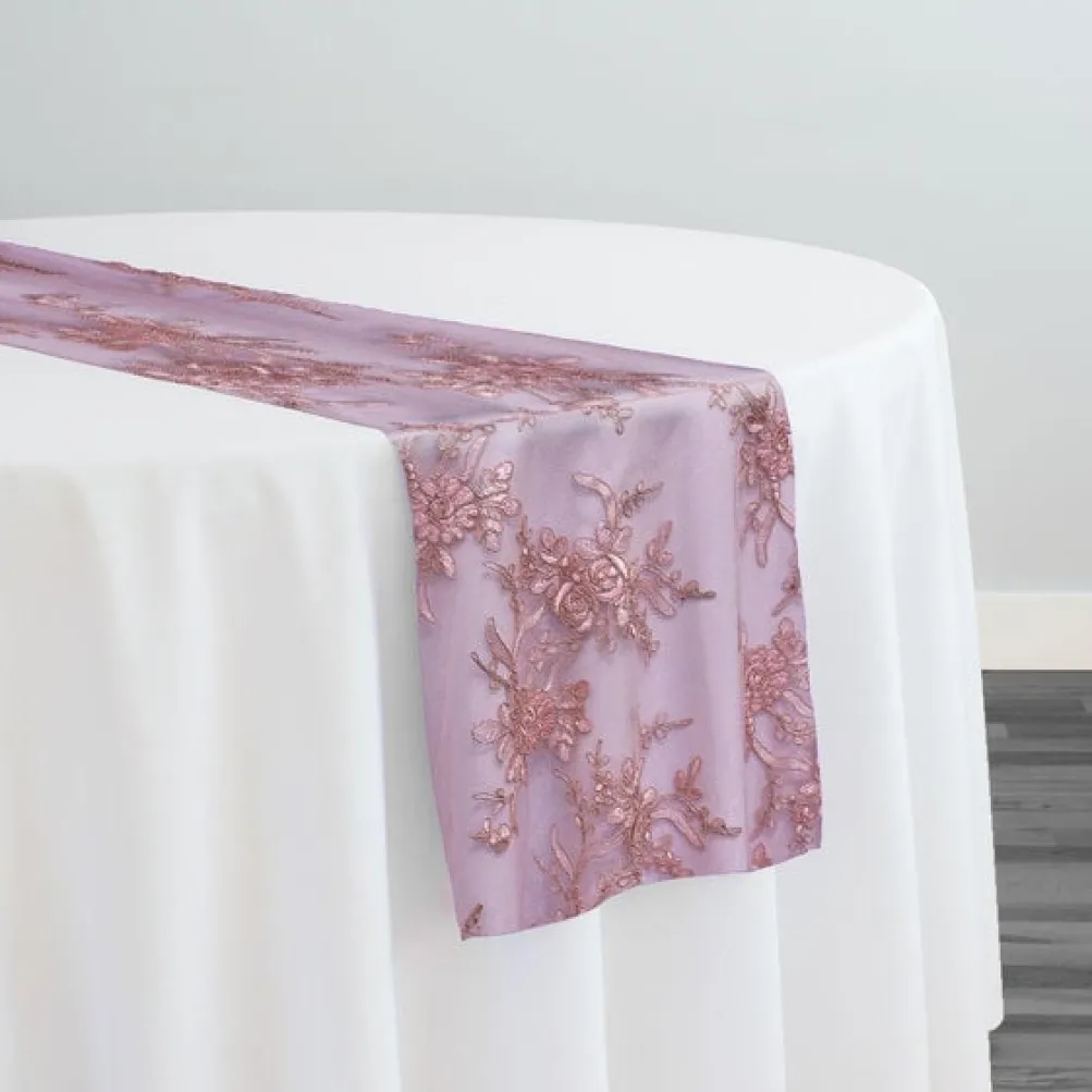 Laylani Lace Table Runner in Dusty Rose