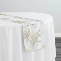 Laylani Lace Table Runner in Ivory