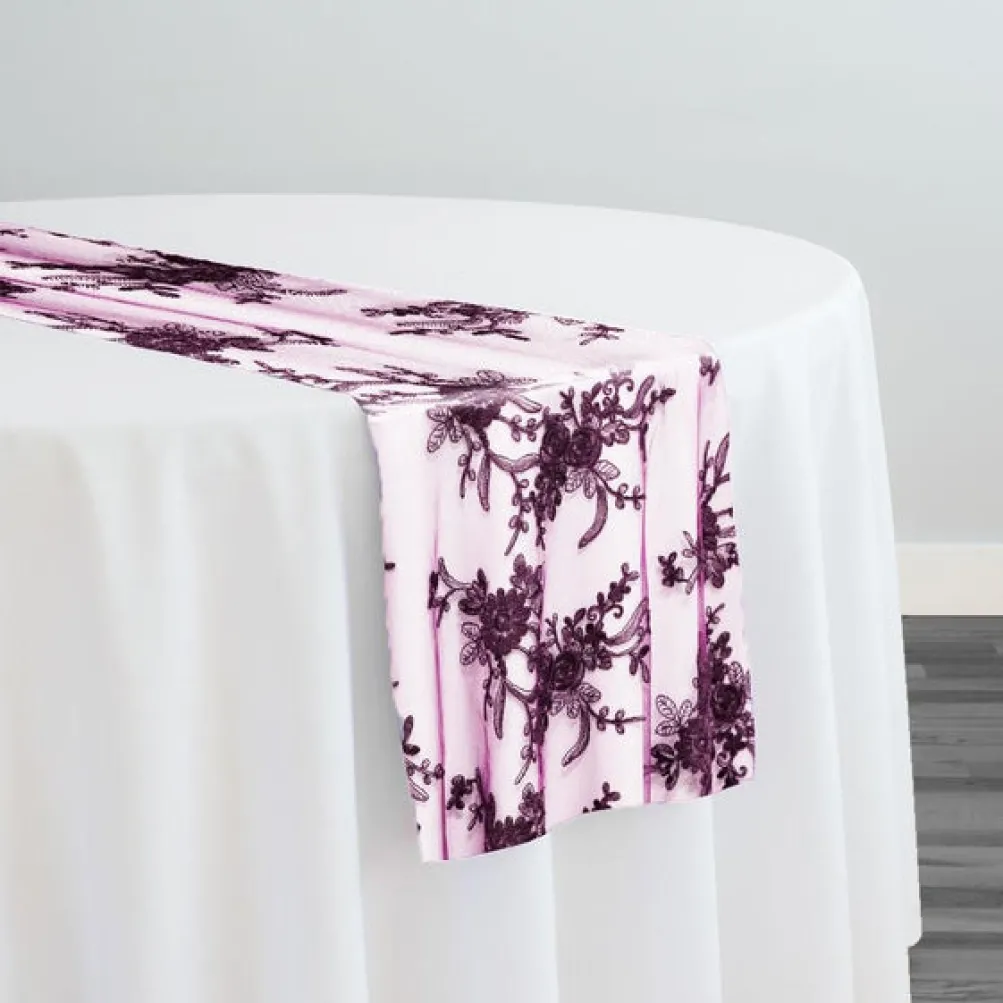 Laylani Lace Table Runner in Raisin