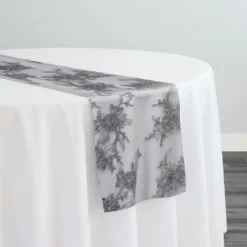 Laylani Lace Table Runner in Silver