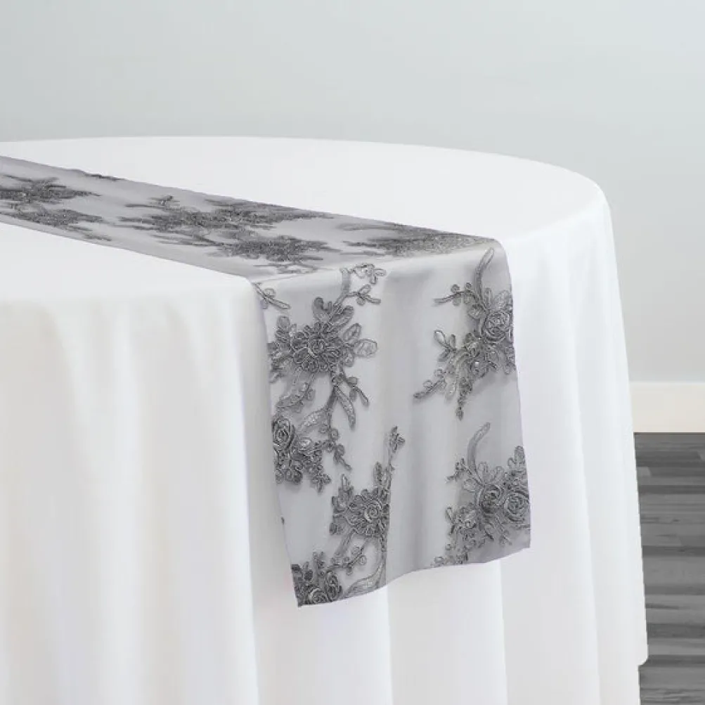 Laylani Lace Table Runner in Silver