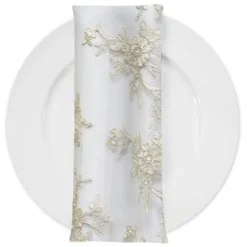 Laylani Lace (w/ Poly Lining) Table Napkin in Ivory