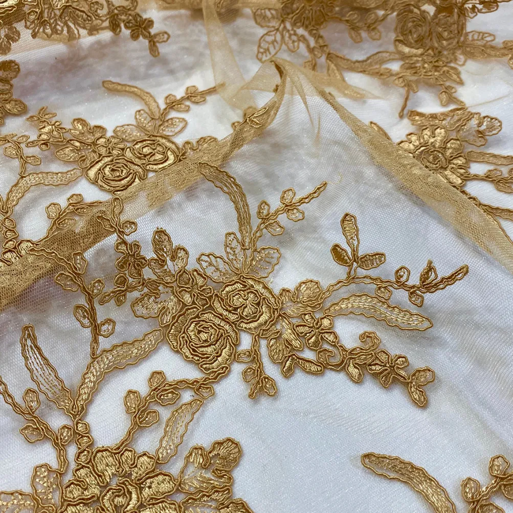 Laylani Lace (w/ Poly Lining) Table Napkin in Gold