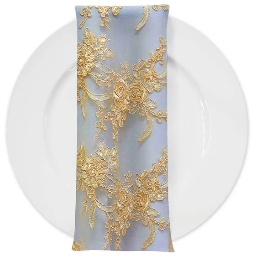 Laylani Lace (w/ Poly Lining) Table Napkin in Gold