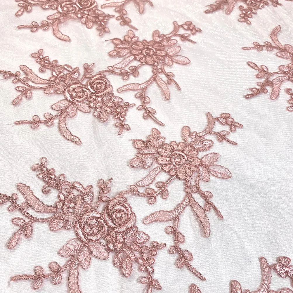 Laylani Lace (w/ Poly Lining) Table Napkin in Dusty Rose