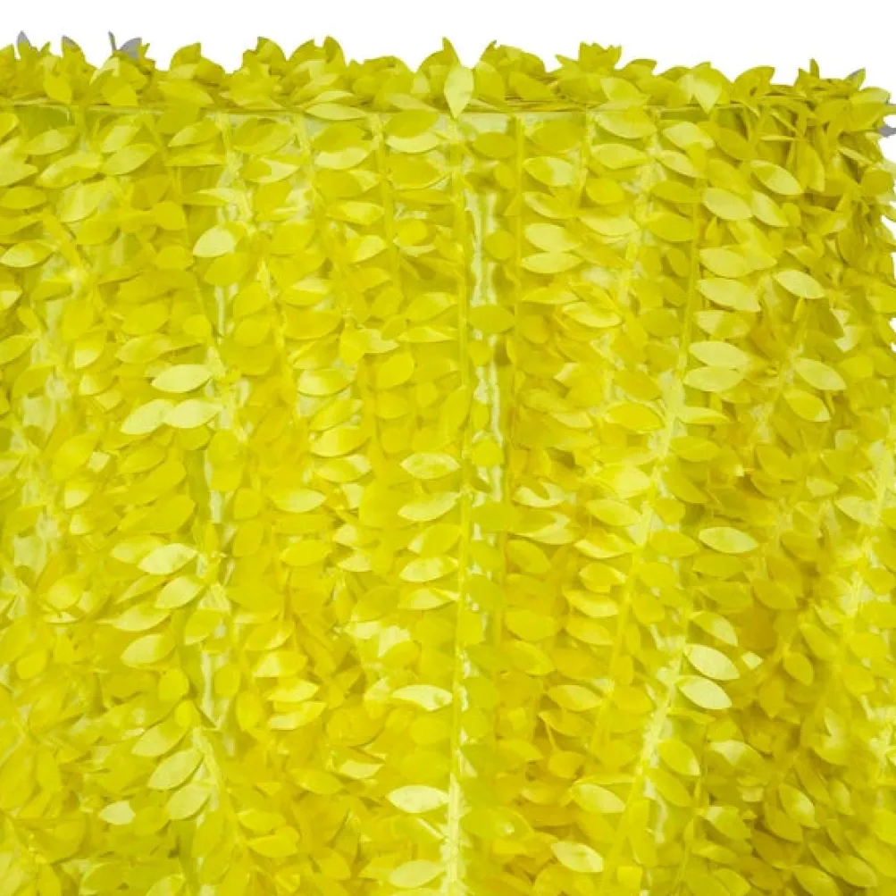 Leaf Hanging Taffeta Table Linen in Yellow
