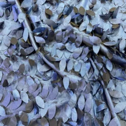 Leaf Hanging Taffeta Table Linen in Navy