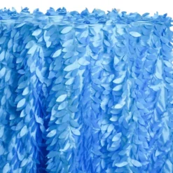 Leaf Hanging Taffeta Table Linen in Turquoise 112