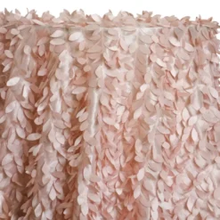 Leaf Hanging Taffeta Table Linen in Pink Petal